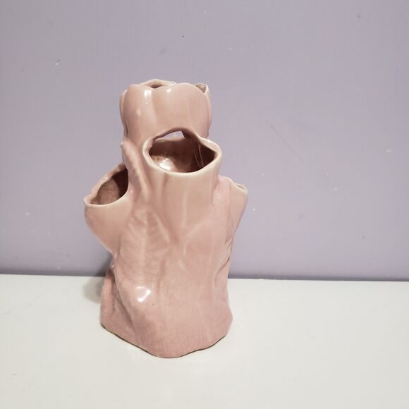 Pottery Vase Multi Opening Pink Tulip Flower Home Decor 7"×4.5" Country - Picture 2 of 12